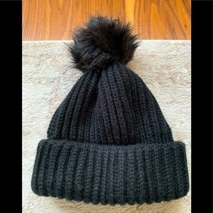 Topshop Black Pom Beanie
